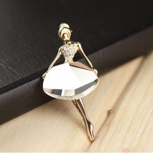 Crystal Ballerina Brooch Pin