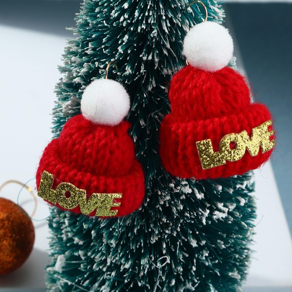 Cute Knitted Christmas Hat Earrings