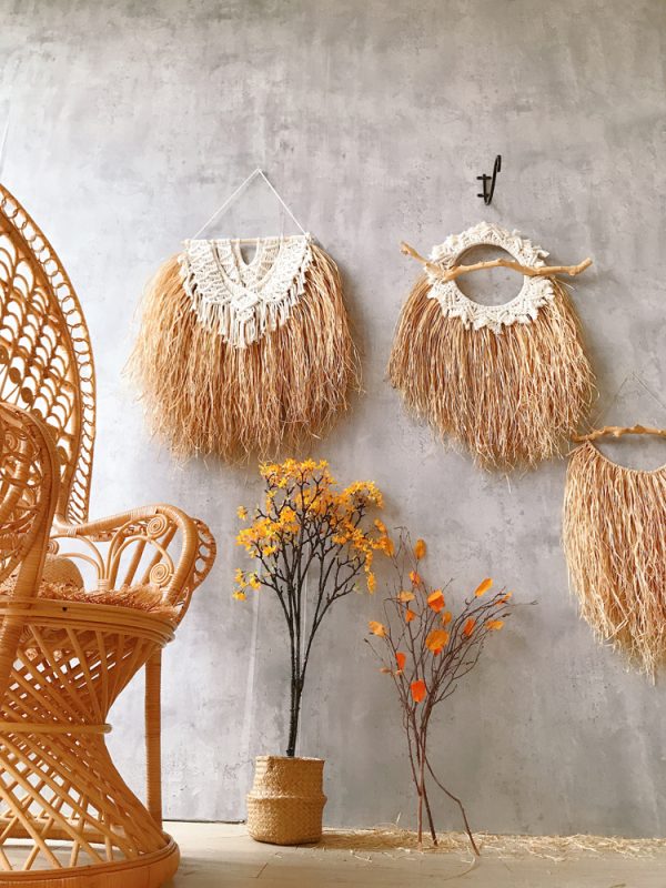 Boho Raffia Woven Wall Hanging