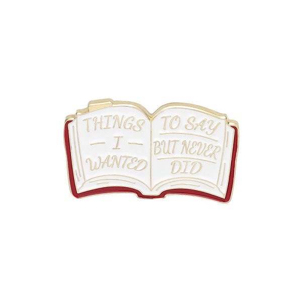 Book & Letter Charm Brooch
