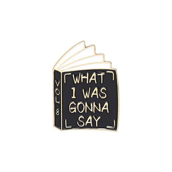 Book & Letter Charm Brooch