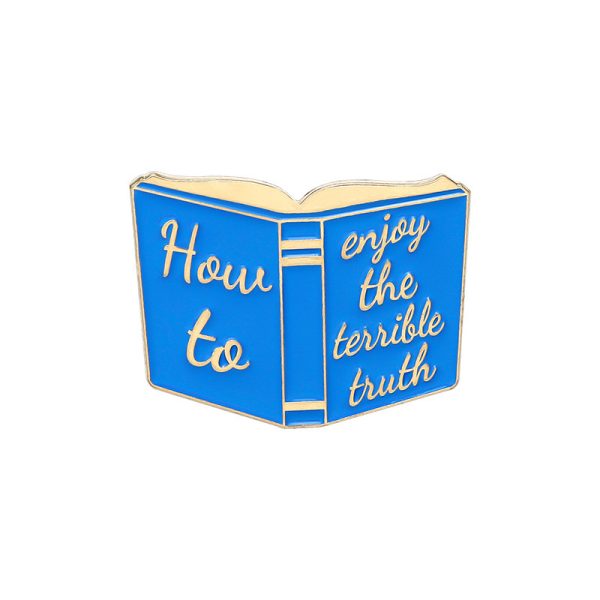 Book & Letter Charm Brooch