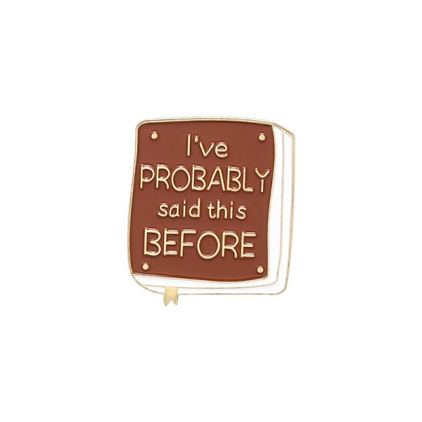 Book & Letter Charm Brooch