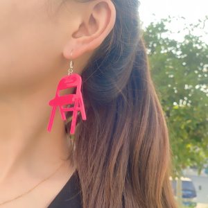 Colourful Acrylic Chair Earrings & Necklace