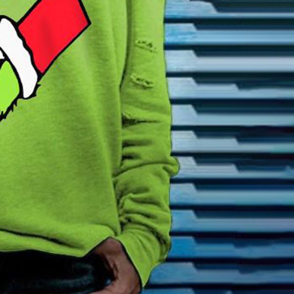 Grinch-Inspired Christmas Cold Shoulder Sweatshirt