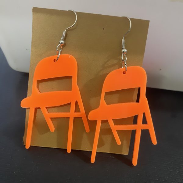 Colourful Acrylic Chair Earrings & Necklace