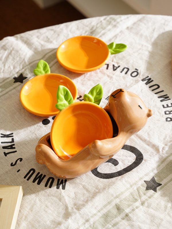 Capybara & Carrot Ceramic Dipping Sauce Dish Set