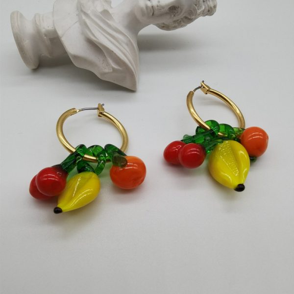 Banana & Cherry Fruit Earrings