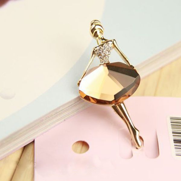 Crystal Ballerina Brooch Pin