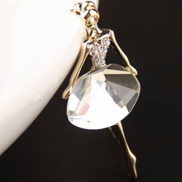 Crystal Ballerina Brooch Pin