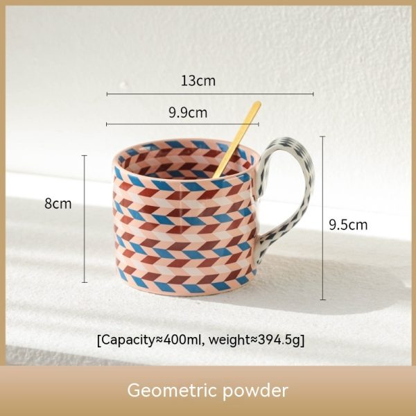 Flower Large Capacity Ceramic Water Cup Mug