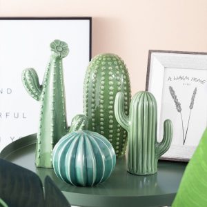 Ceramic Cactus Decor Figurines