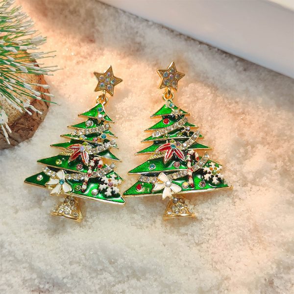 Christmas Tree Diamond Earrings