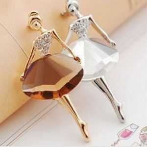 Crystal Ballerina Brooch Pin