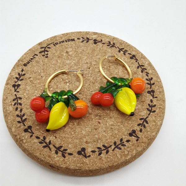 Banana & Cherry Fruit Earrings