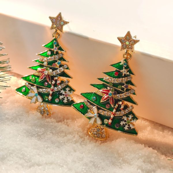 Christmas Tree Diamond Earrings