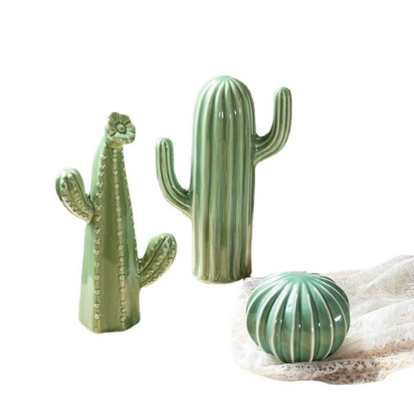 Ceramic Cactus Decor Figurines
