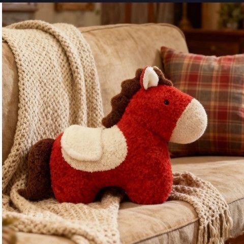 Plush Pony Decorative Cushion & Toy