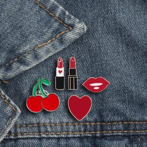 Lipstick Cartoon Brooch