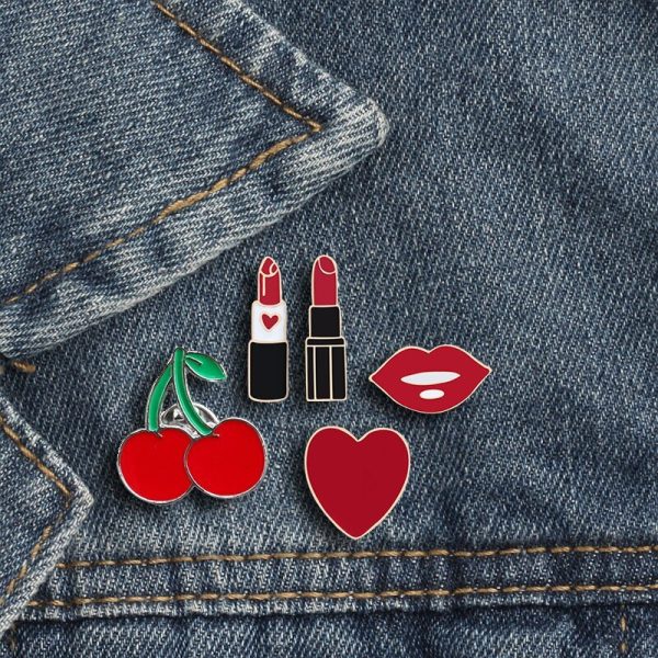 Lipstick Cartoon Brooch