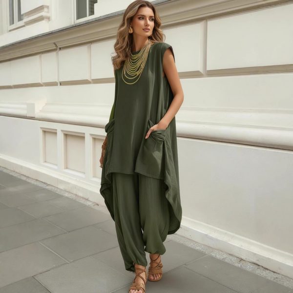 Sleeveless Top and Trousers Set
