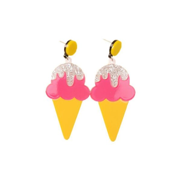 Playful Acrylic Drop Earrings – Ice Cream or Banana
