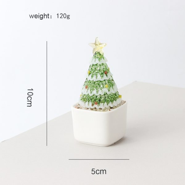 Glass Christmas Tree Desktop Decoration