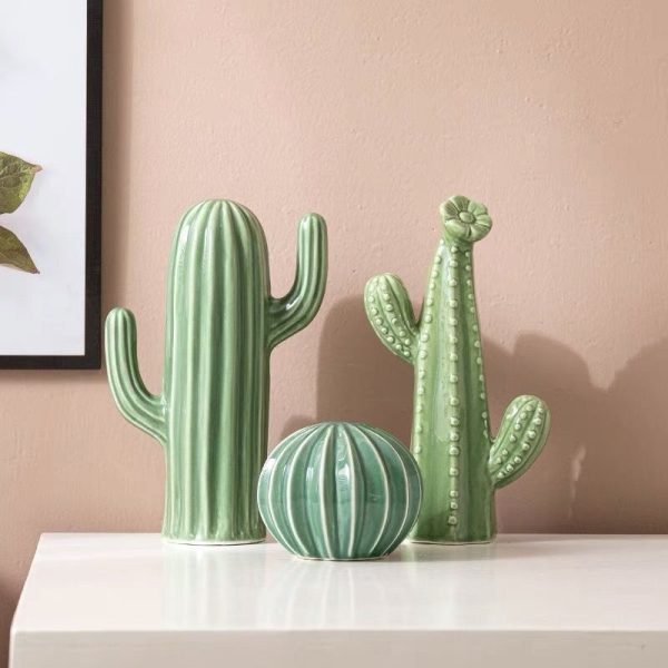 Ceramic Cactus Decor Figurines