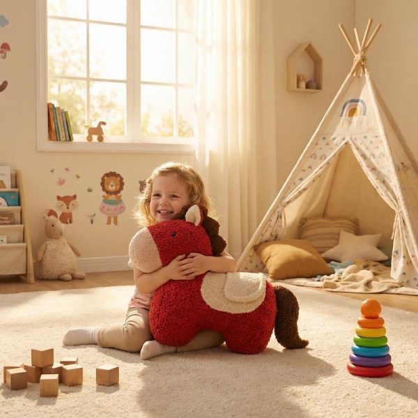 Plush Pony Decorative Cushion & Toy