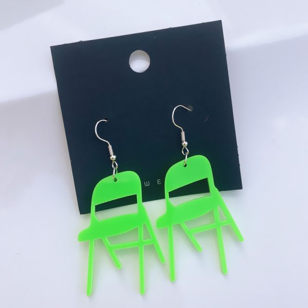 Colourful Acrylic Chair Earrings & Necklace