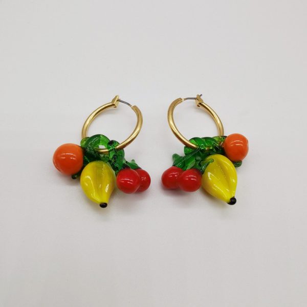 Banana & Cherry Fruit Earrings