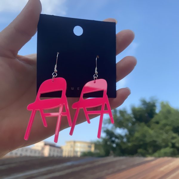 Colourful Acrylic Chair Earrings & Necklace