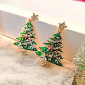 Christmas Tree Diamond Earrings