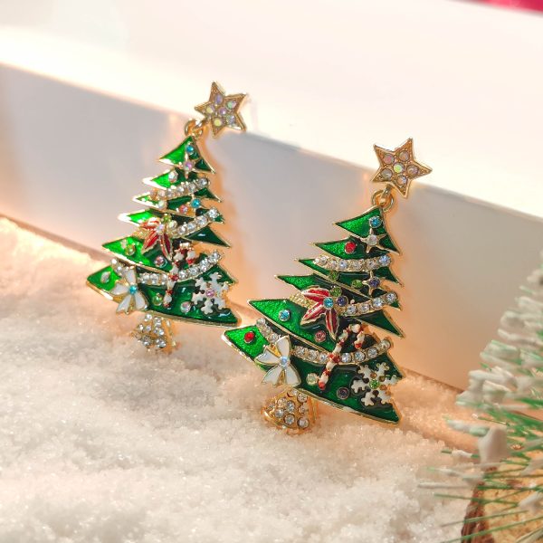 Christmas Tree Diamond Earrings