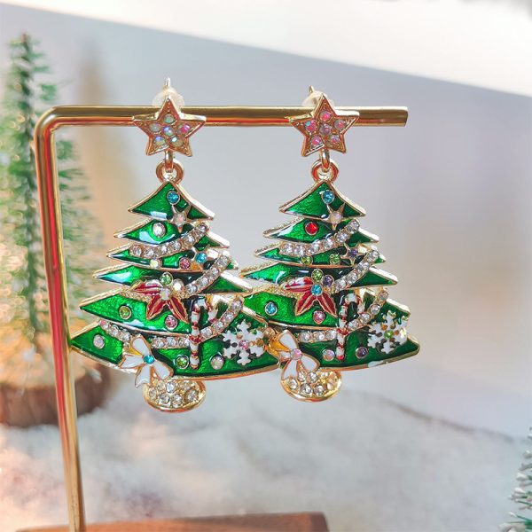 Christmas Tree Diamond Earrings