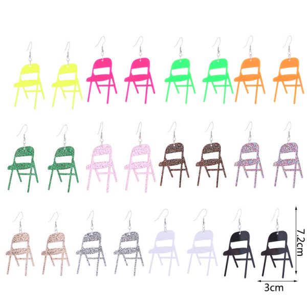 Colourful Acrylic Chair Earrings & Necklace