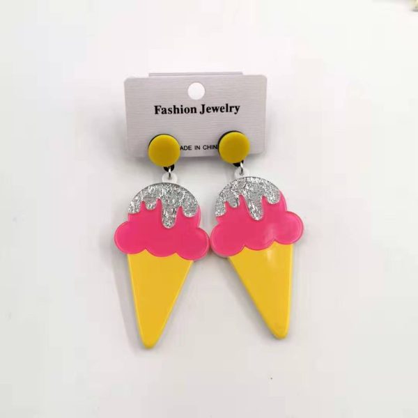 Playful Acrylic Drop Earrings – Ice Cream or Banana