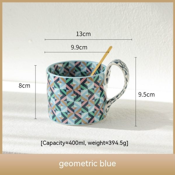 Flower Large Capacity Ceramic Water Cup Mug