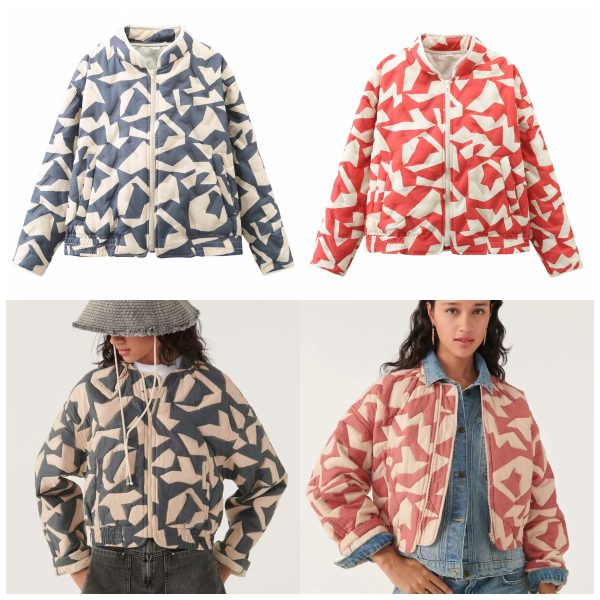 Geometric Print Padded Jacket