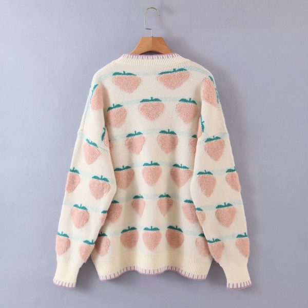 Strawberry Jacquard Pullover