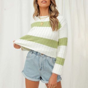 Wave Pattern Knit Sweater