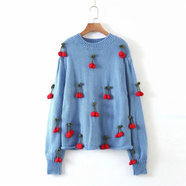 Hand-Crocheted Cherry Sweater