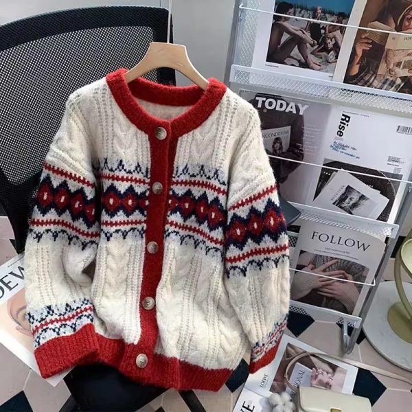 Retro Knit Sweater Coat