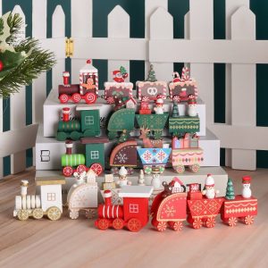 Wooden Christmas Train Ornament