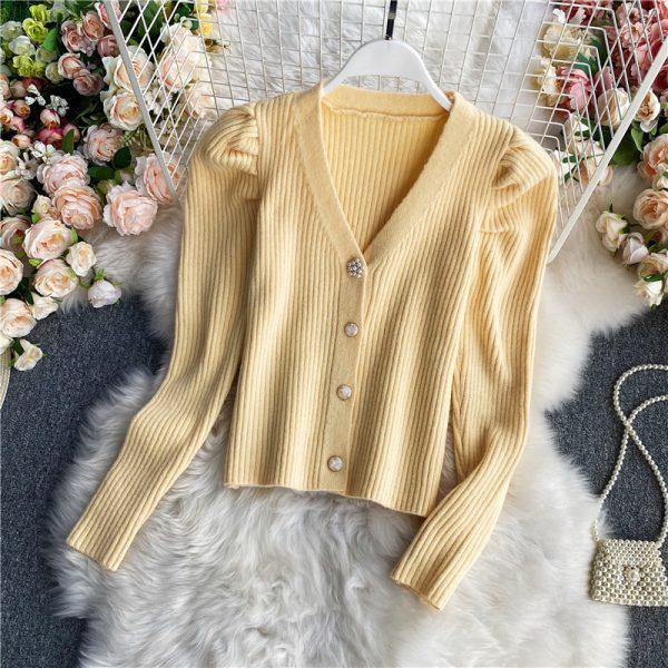 V-Neck Knit Cardigan