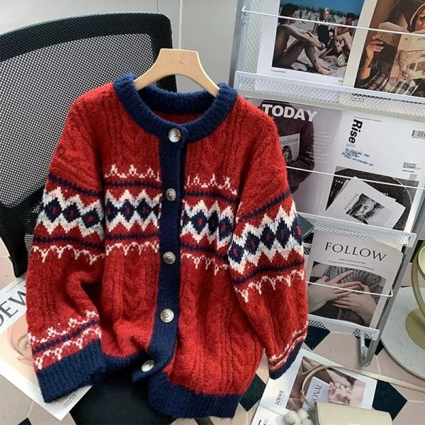 Retro Knit Sweater Coat