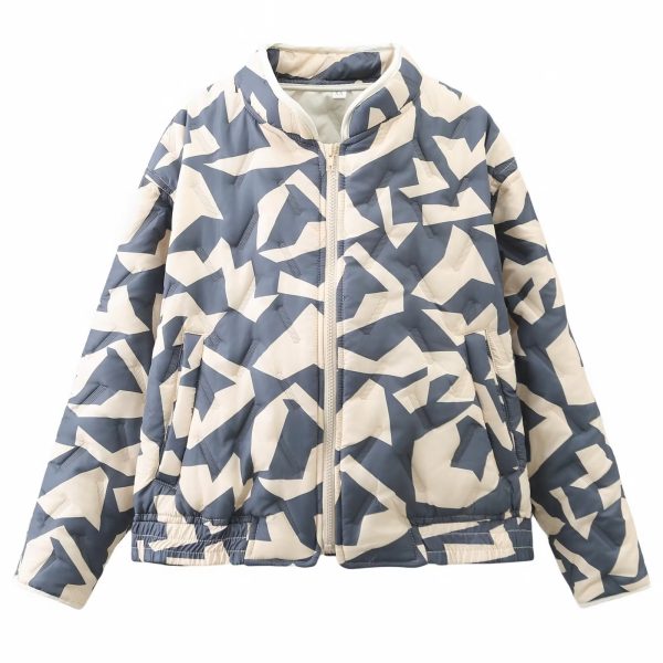 Geometric Print Padded Jacket