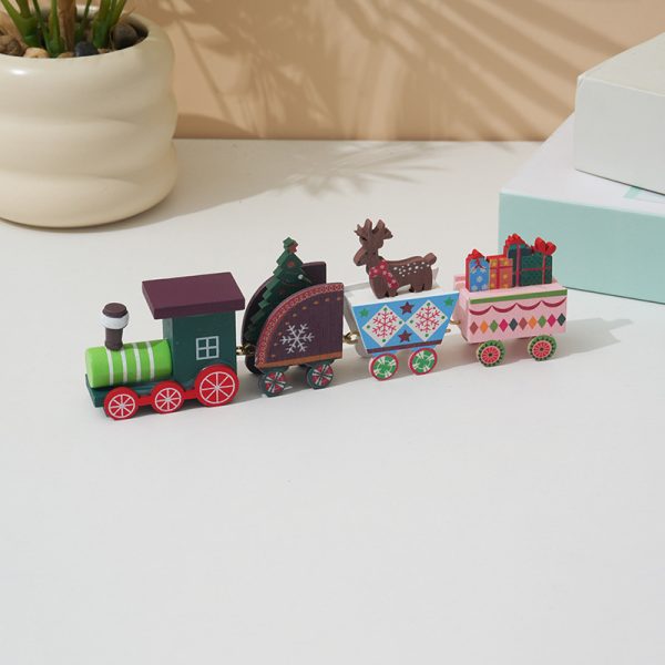 Wooden Christmas Train Ornament