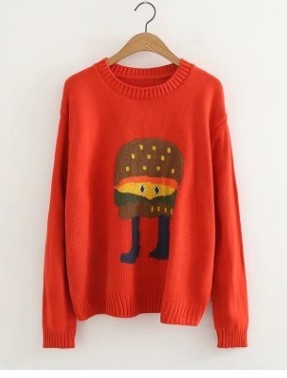 Red Hamburger Knit Sweater