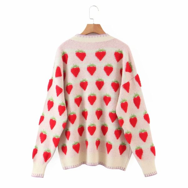 Strawberry Jacquard Pullover